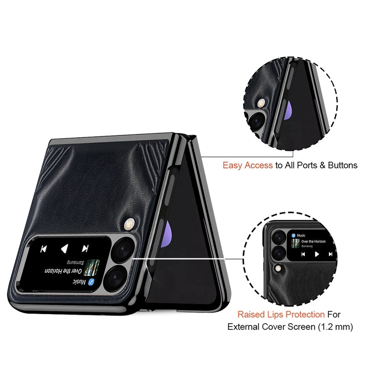 For Samsung Galaxy Z Flip3 5G GKK Car Design PC+ Leather Texture Phone Case