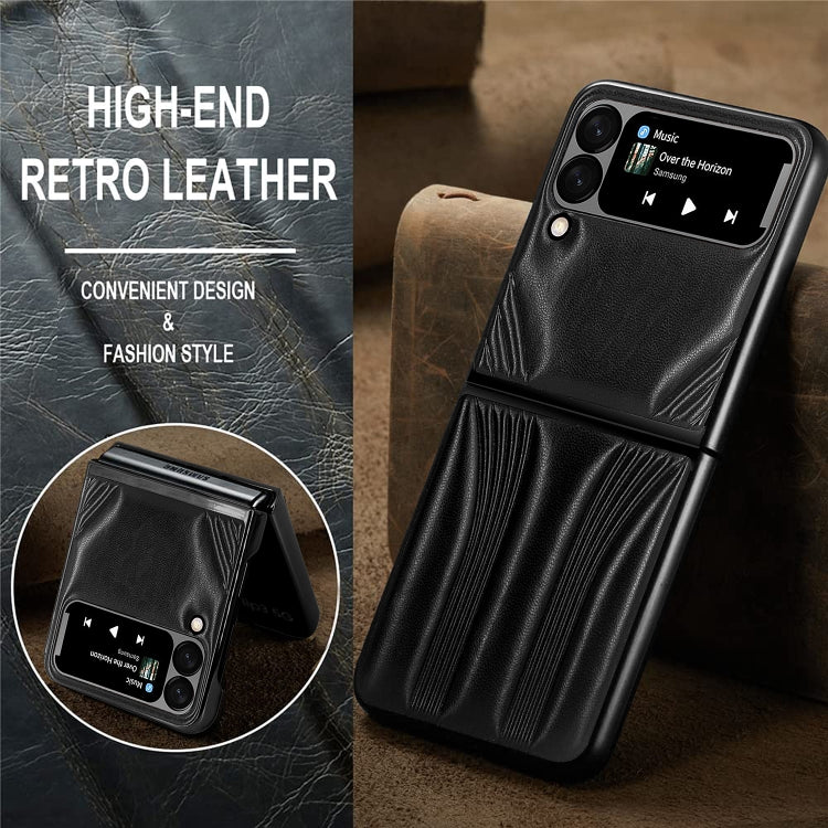 For Samsung Galaxy Z Flip3 5G GKK Car Design PC+ Leather Texture Phone Case