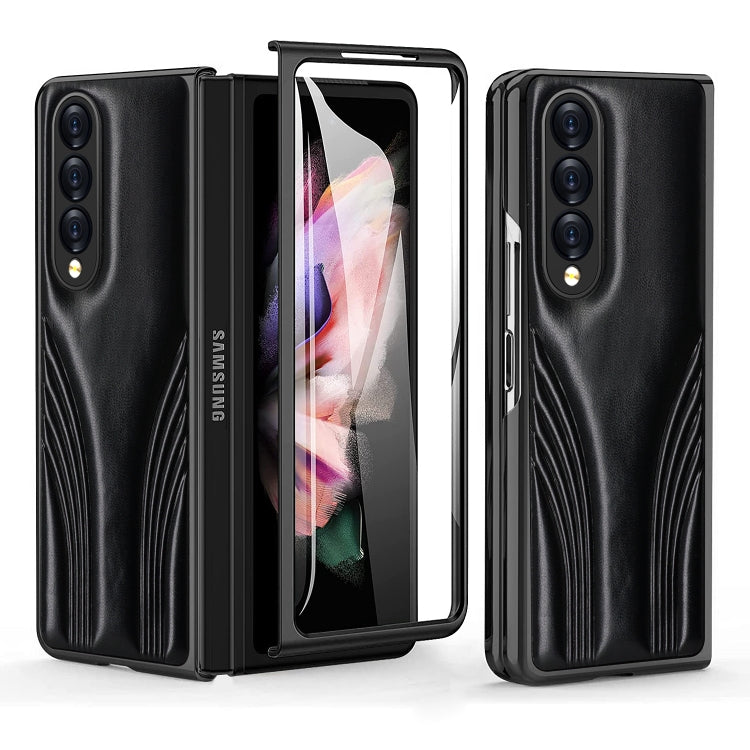 For Samsung Galaxy Z Fold3 5G GKK Car Design PC+ Leather Texture Phone Case