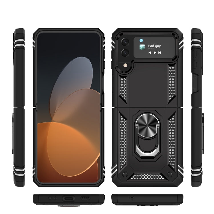 For Samsung Galaxy Z Flip4 Shockproof TPU + PC Protective Case with 360 Degree Rotating Holder