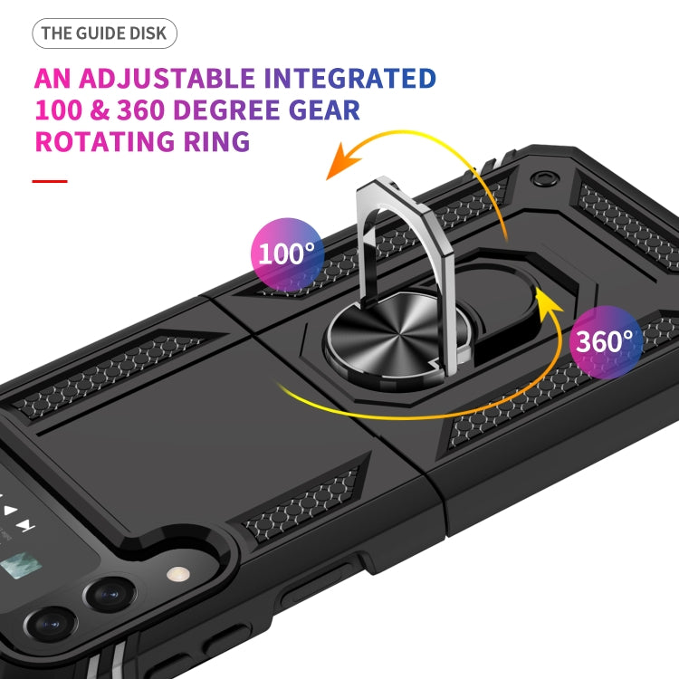 For Samsung Galaxy Z Flip4 Shockproof TPU + PC Protective Case with 360 Degree Rotating Holder