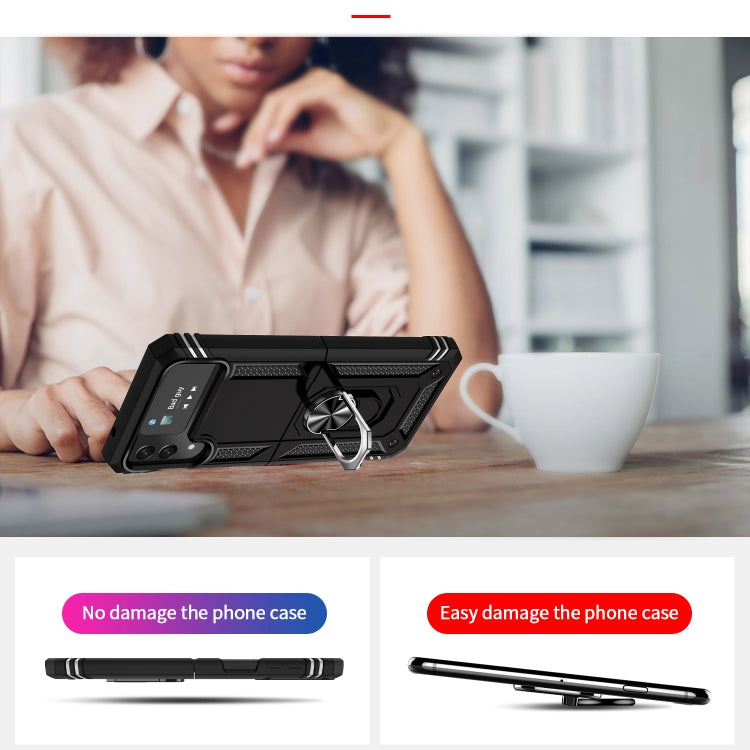 For Samsung Galaxy Z Flip4 Shockproof TPU + PC Protective Case with 360 Degree Rotating Holder
