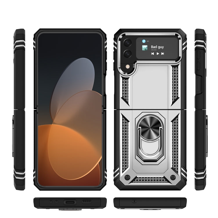 For Samsung Galaxy Z Flip4 Shockproof TPU + PC Protective Case with 360 Degree Rotating Holder