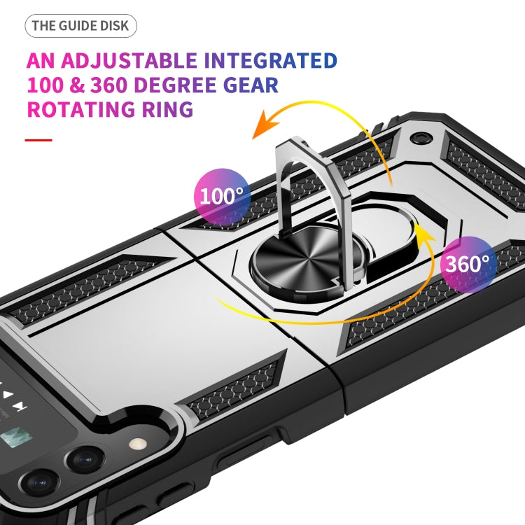 For Samsung Galaxy Z Flip4 Shockproof TPU + PC Protective Case with 360 Degree Rotating Holder