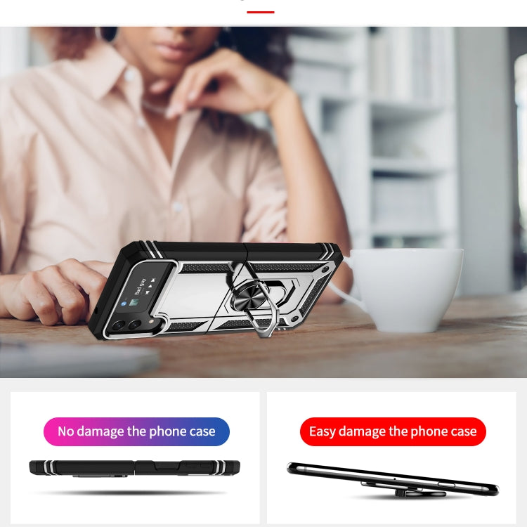 For Samsung Galaxy Z Flip4 Shockproof TPU + PC Protective Case with 360 Degree Rotating Holder