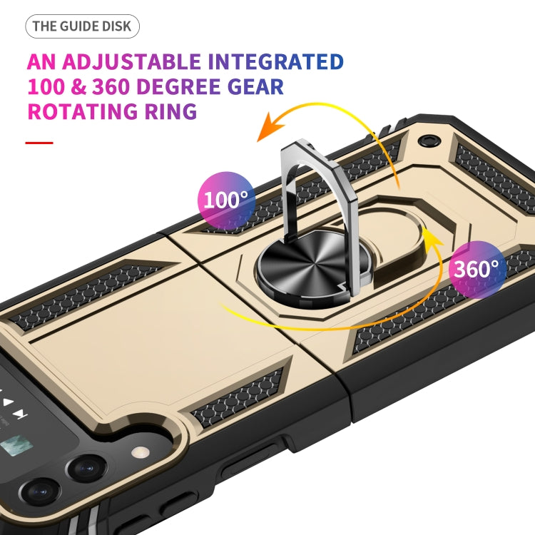 For Samsung Galaxy Z Flip4 Shockproof TPU + PC Protective Case with 360 Degree Rotating Holder