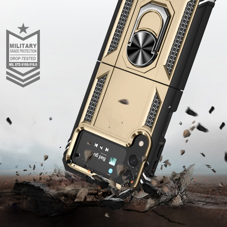 For Samsung Galaxy Z Flip4 Shockproof TPU + PC Protective Case with 360 Degree Rotating Holder