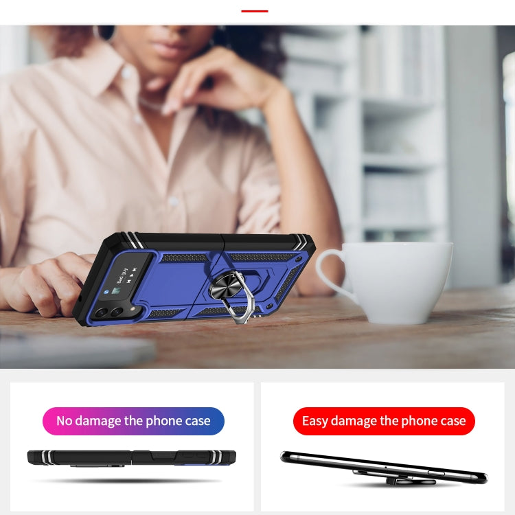 For Samsung Galaxy Z Flip4 Shockproof TPU + PC Protective Case with 360 Degree Rotating Holder