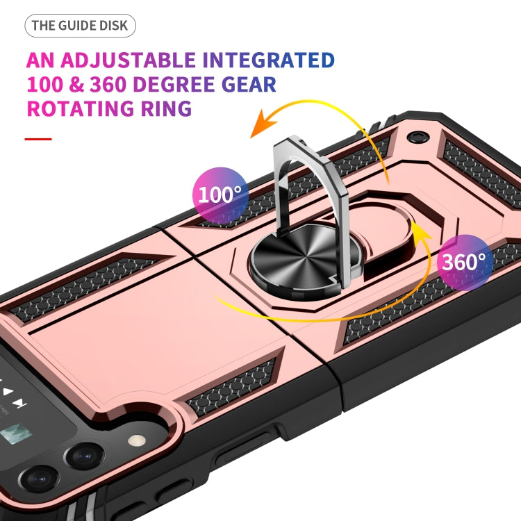 For Samsung Galaxy Z Flip4 Shockproof TPU + PC Protective Case with 360 Degree Rotating Holder