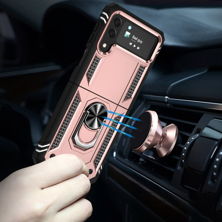 For Samsung Galaxy Z Flip4 Shockproof TPU + PC Protective Case with 360 Degree Rotating Holder