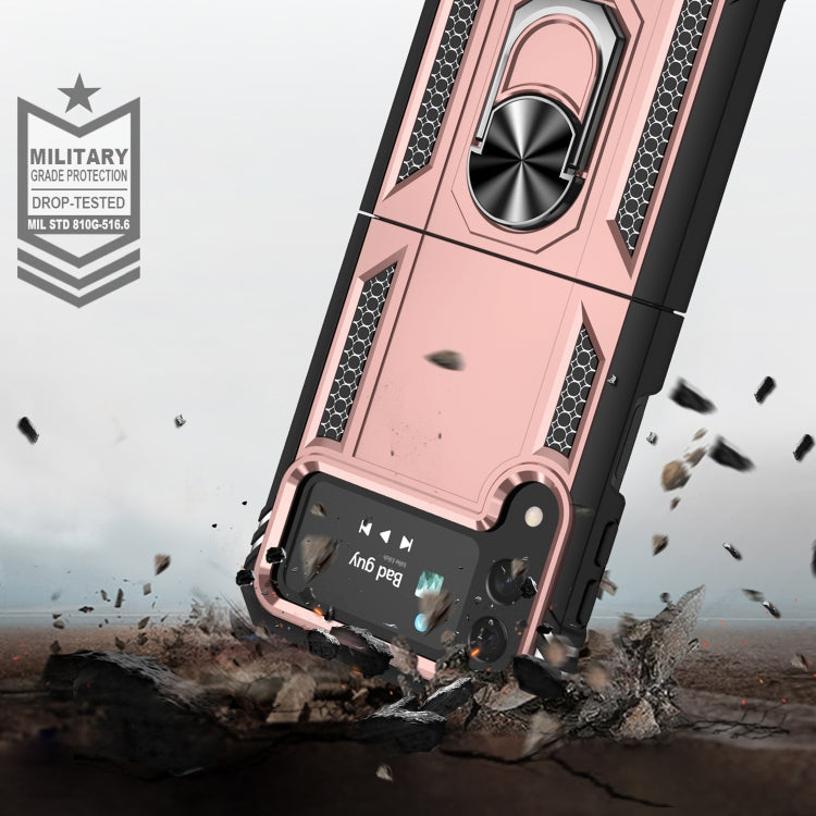 For Samsung Galaxy Z Flip4 Shockproof TPU + PC Protective Case with 360 Degree Rotating Holder
