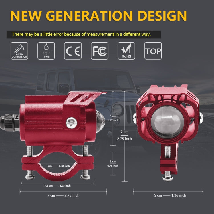 S8 Motorcycle Rearview Mirror LED Strobe Spotlight