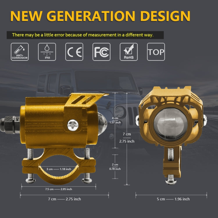 S8 Motorcycle Rearview Mirror LED Strobe Spotlight