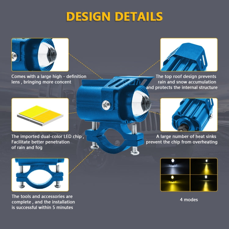 S8 Motorcycle Rearview Mirror LED Strobe Spotlight