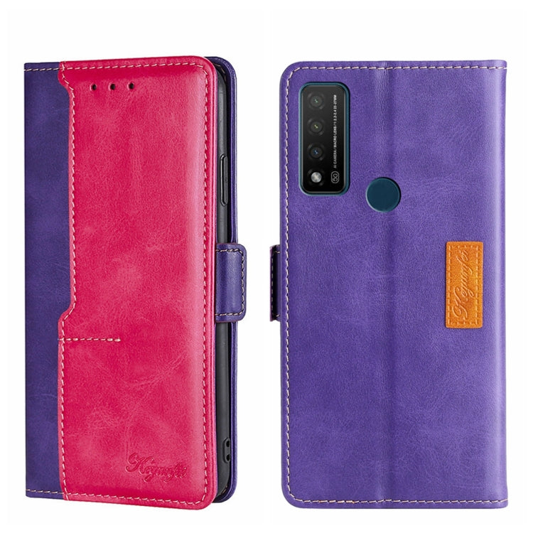 For TCL 20 R 5G/Bremen/20 AX 5G Contrast Color Side Buckle Leather Phone Case