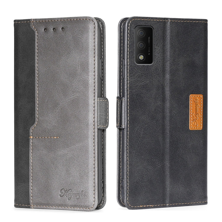 For TCL 30T T603DL Contrast Color Side Buckle Leather Phone Case