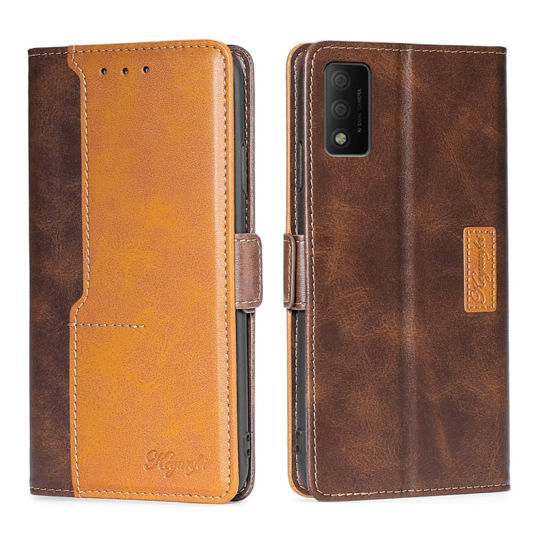 For TCL 30T T603DL Contrast Color Side Buckle Leather Phone Case
