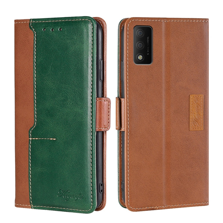 For TCL 30T T603DL Contrast Color Side Buckle Leather Phone Case