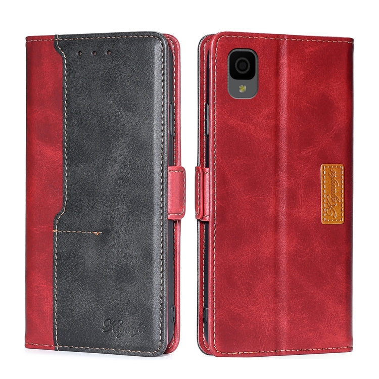 For TCL 30Z T602DL Contrast Color Side Buckle Leather Phone Case