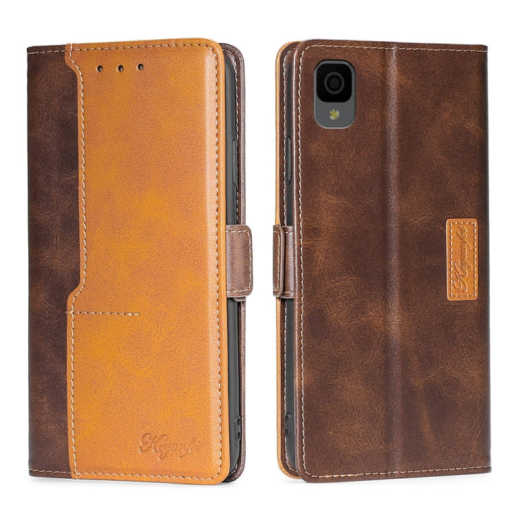 For TCL 30Z T602DL Contrast Color Side Buckle Leather Phone Case