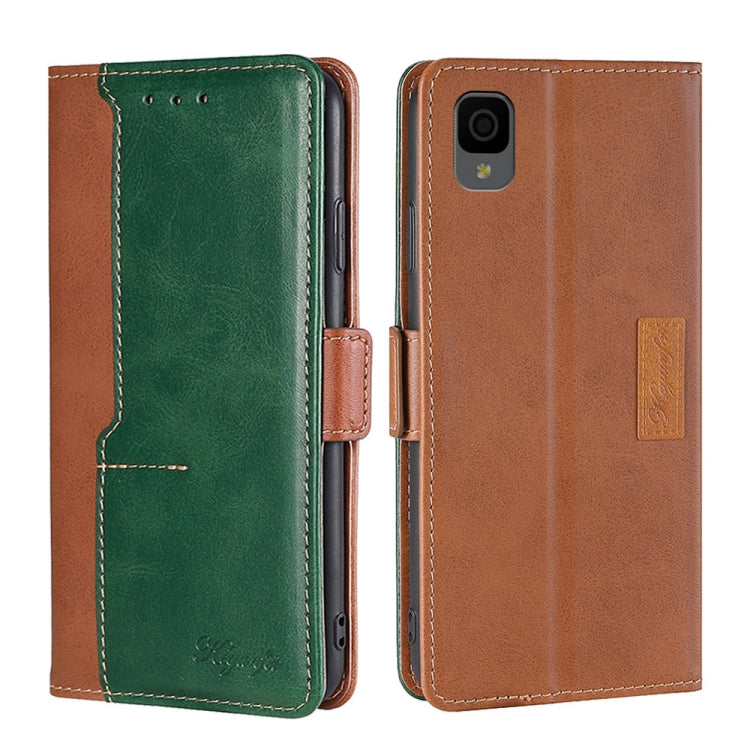 For TCL 30Z T602DL Contrast Color Side Buckle Leather Phone Case