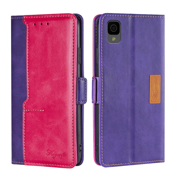 For TCL 30Z T602DL Contrast Color Side Buckle Leather Phone Case