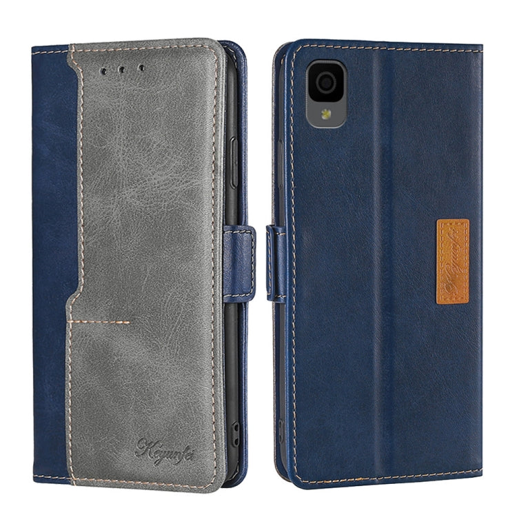 For TCL 30Z T602DL Contrast Color Side Buckle Leather Phone Case