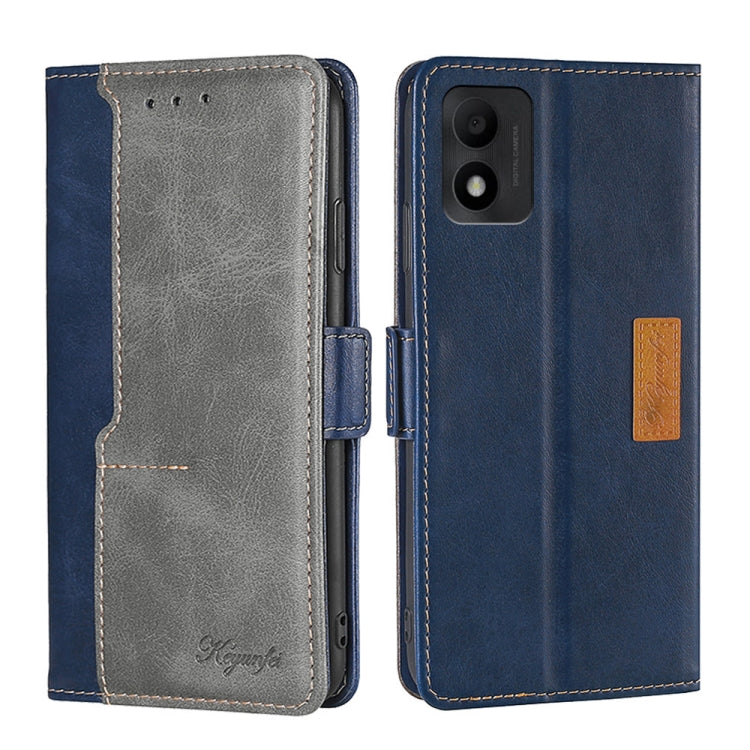 For TCL 303 Contrast Color Side Buckle Leather Phone Case