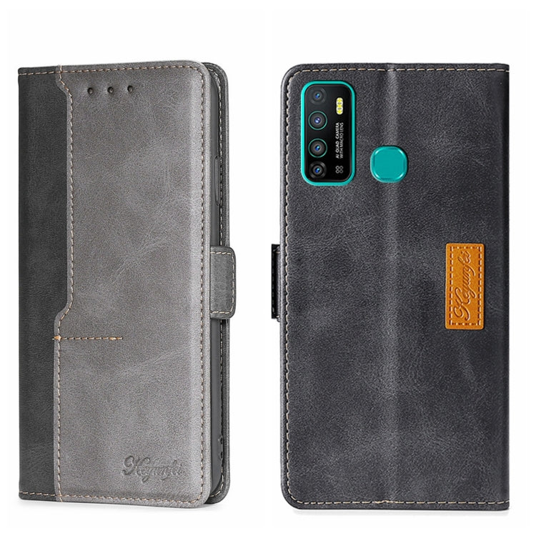 For Infinix Hot 9/Note 7 Lite X655C Contrast Color Side Buckle Leather Phone Case