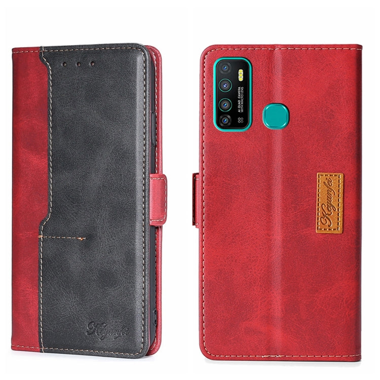 For Infinix Hot 9/Note 7 Lite X655C Contrast Color Side Buckle Leather Phone Case