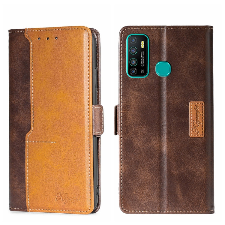 For Infinix Hot 9/Note 7 Lite X655C Contrast Color Side Buckle Leather Phone Case