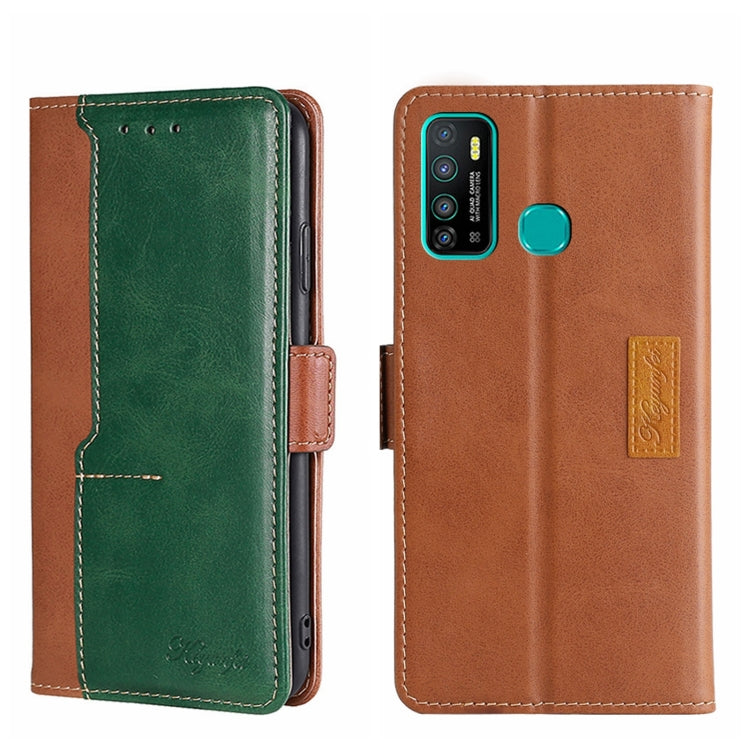For Infinix Hot 9/Note 7 Lite X655C Contrast Color Side Buckle Leather Phone Case