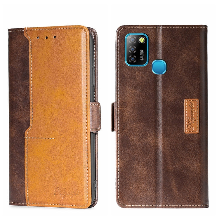 For Infinix Hot 10 Lite/Smart 5 X657 Contrast Color Side Buckle Leather Phone Case