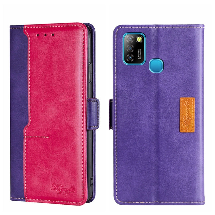 For Infinix Hot 10 Lite/Smart 5 X657 Contrast Color Side Buckle Leather Phone Case