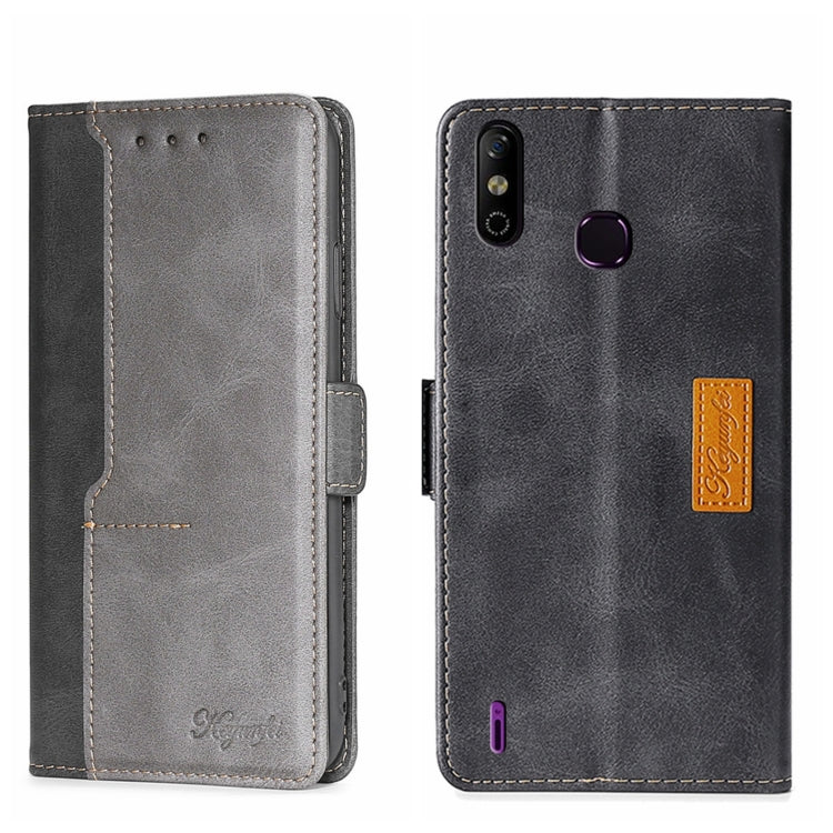 For Infinix Smart 4 X653 Contrast Color Side Buckle Leather Phone Case
