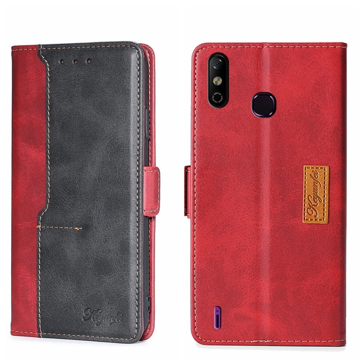 For Infinix Smart 4 X653 Contrast Color Side Buckle Leather Phone Case
