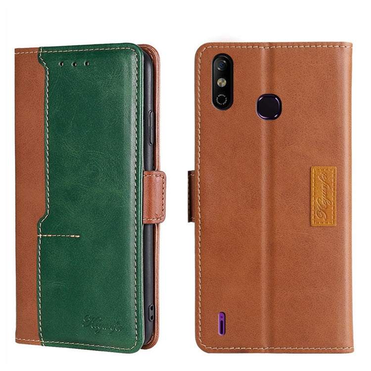 For Infinix Smart 4 X653 Contrast Color Side Buckle Leather Phone Case
