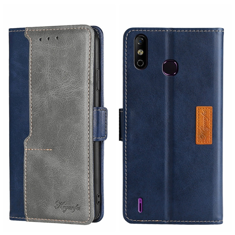 For Infinix Smart 4 X653 Contrast Color Side Buckle Leather Phone Case
