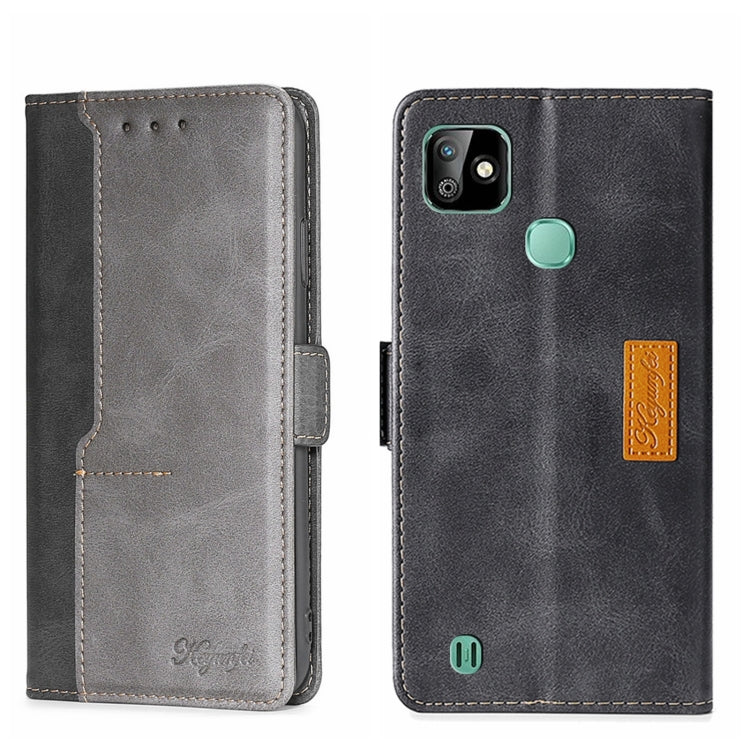 For Infinix Smart HD 2021 X612 Contrast Color Side Buckle Leather Phone Case
