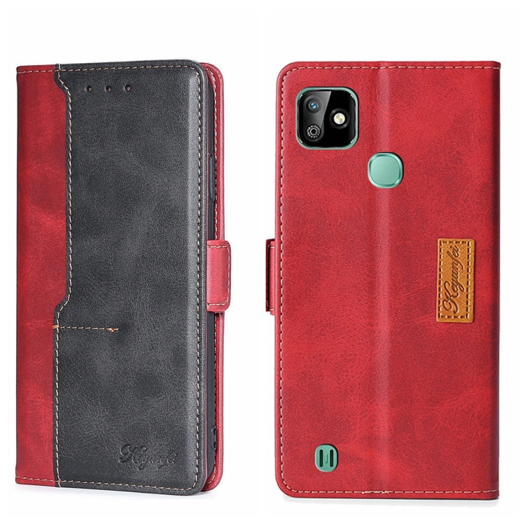 For Infinix Smart HD 2021 X612 Contrast Color Side Buckle Leather Phone Case