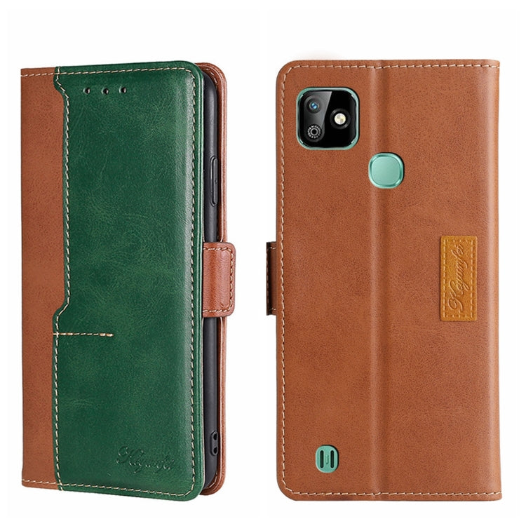 For Infinix Smart HD 2021 X612 Contrast Color Side Buckle Leather Phone Case