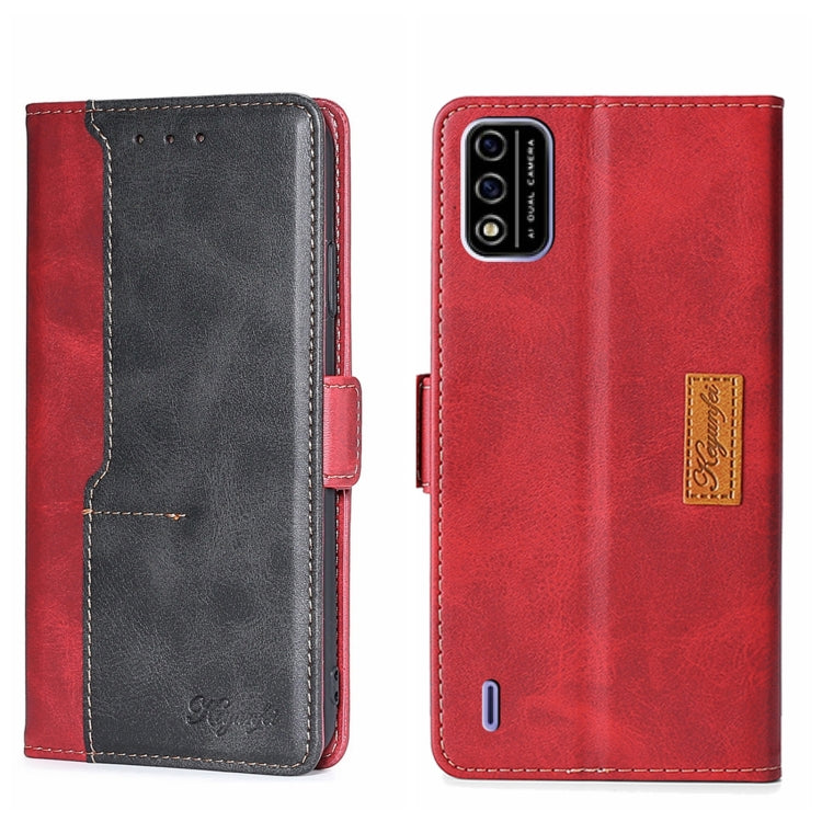 For Itel A48 Contrast Color Side Buckle Leather Phone Case