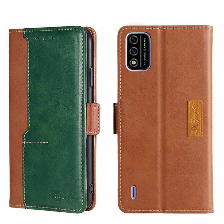 For Itel A48 Contrast Color Side Buckle Leather Phone Case
