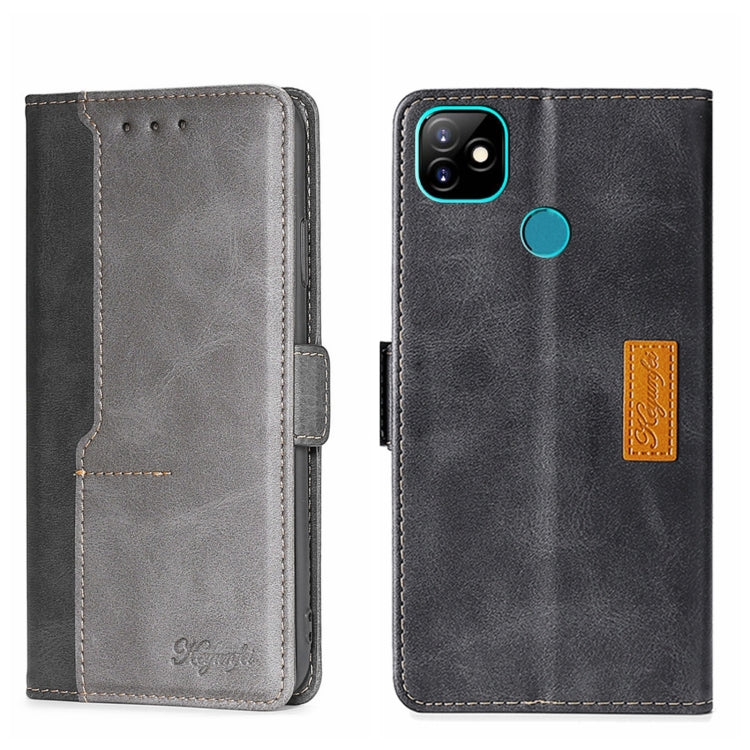 For Itel Vision 1 Contrast Color Side Buckle Leather Phone Case