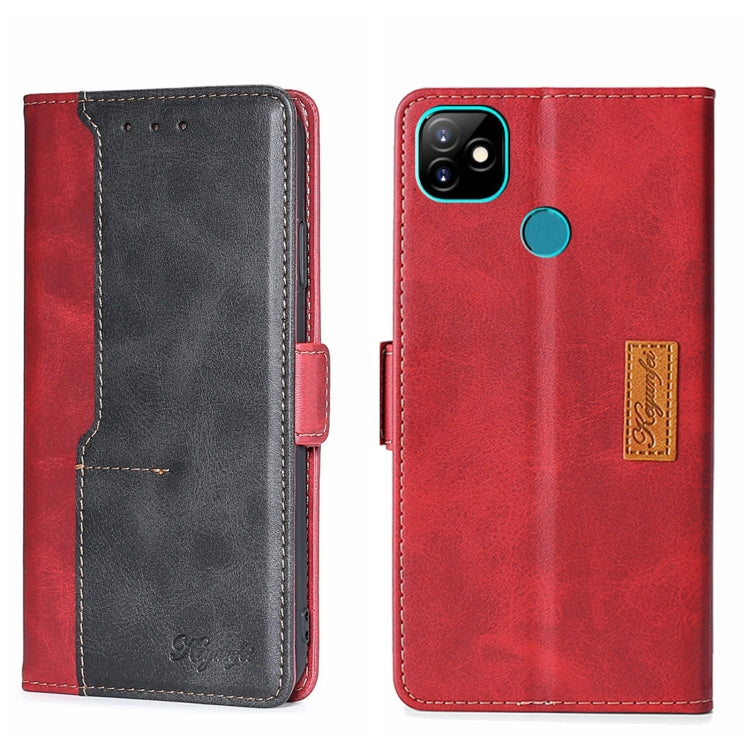 For Itel Vision 1 Contrast Color Side Buckle Leather Phone Case