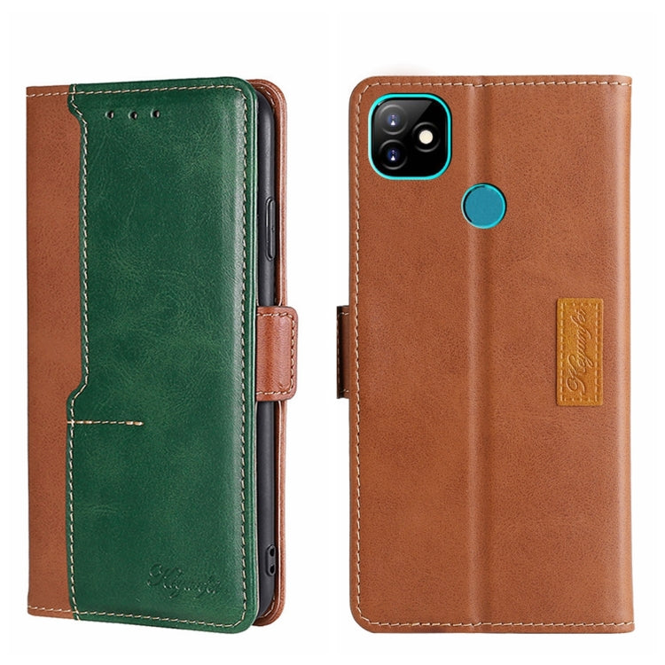 For Itel Vision 1 Contrast Color Side Buckle Leather Phone Case