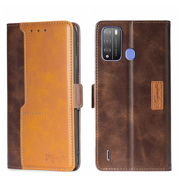 For Itel Vision 1 Pro Contrast Color Side Buckle Leather Phone Case