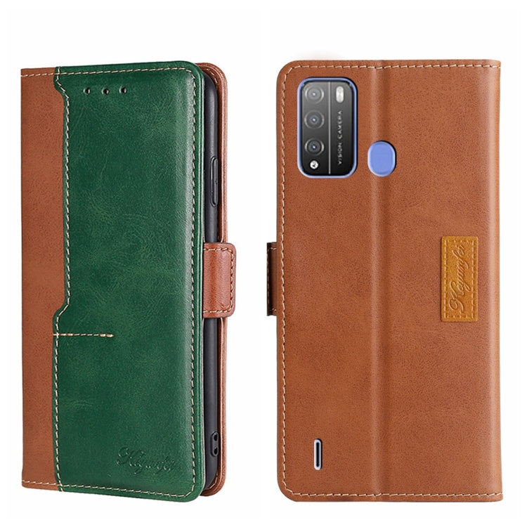 For Itel Vision 1 Pro Contrast Color Side Buckle Leather Phone Case
