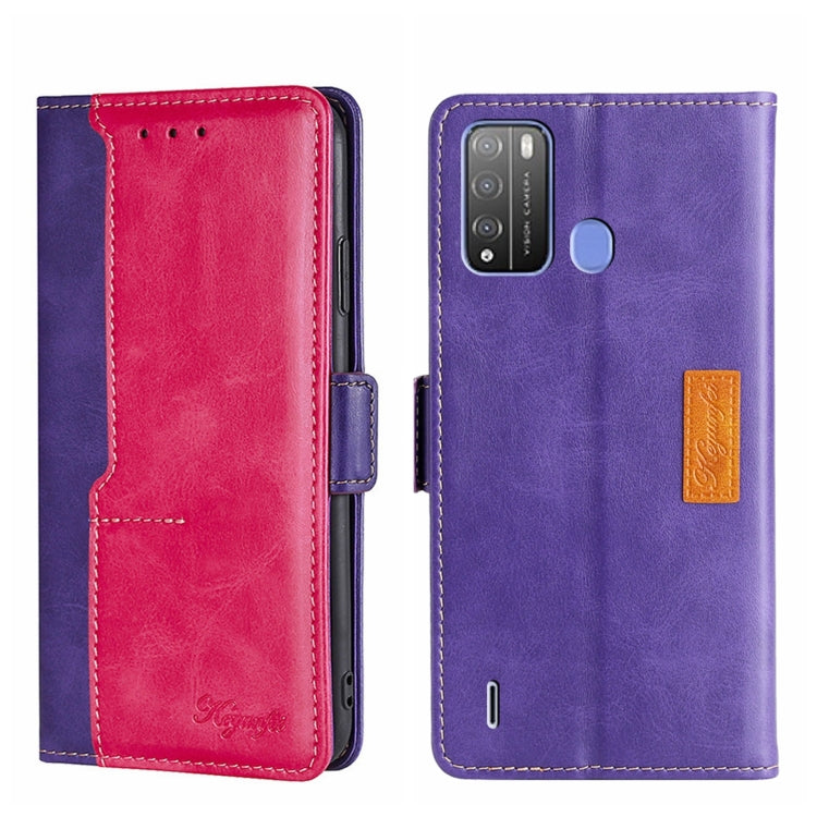 For Itel Vision 1 Pro Contrast Color Side Buckle Leather Phone Case
