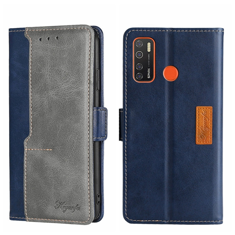 For Tecno Camon 15/Camon 15 Air/Spark 5/Spark 5 Pro Contrast Color Side Buckle Leather Phone Case